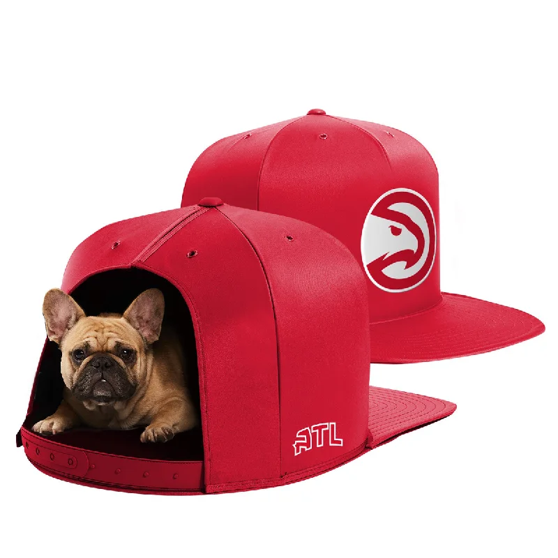 Portable pet kennel small-ATLANTA HAWKS NAP CAP PREMIUM DOG BED