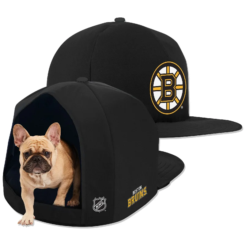 Gentle pet grooming wipes-BOSTON BRUINS NAP CAP PLUSCH DOG BED