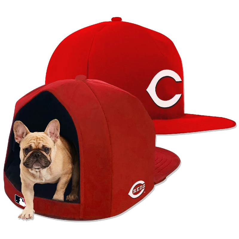 Cat tower with cubby-CINCINNATI REDS NAP CAP PLUSH DOG BED