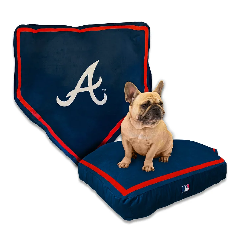 Battery-powered pet brush-ATLANTA BRAVES NAP CAP HOME PLATE DOG BED