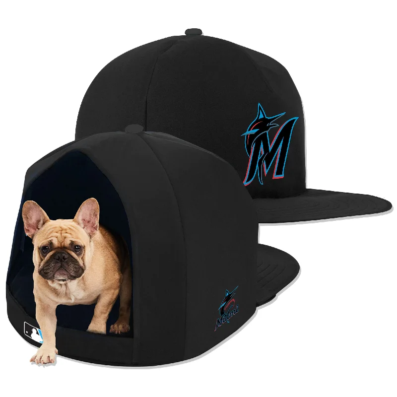 Rechargeable pet heat pad-MIAMI MARLINS NAP CAP PLUSH DOG BED