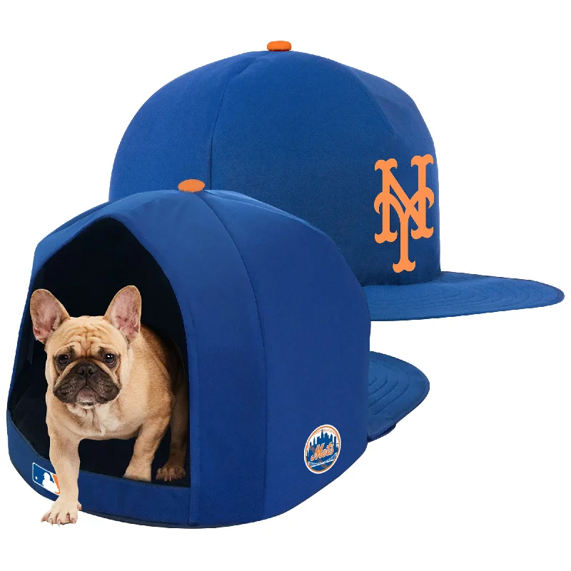 Firm pet bed orthopedic-NEW YORK METS NAP CAP PLUSH DOG BED