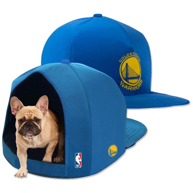 Compact dog paw washer-GOLDEN STATE WARRIORS NAP CAP PLUSH DOG BED