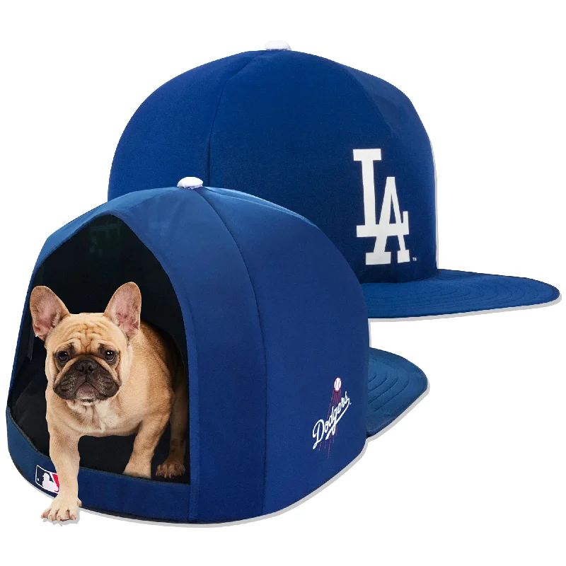 Tough rubber dog frisbee-LOS ANGELES DODGERS NAP CAP PLUSH DOG BED