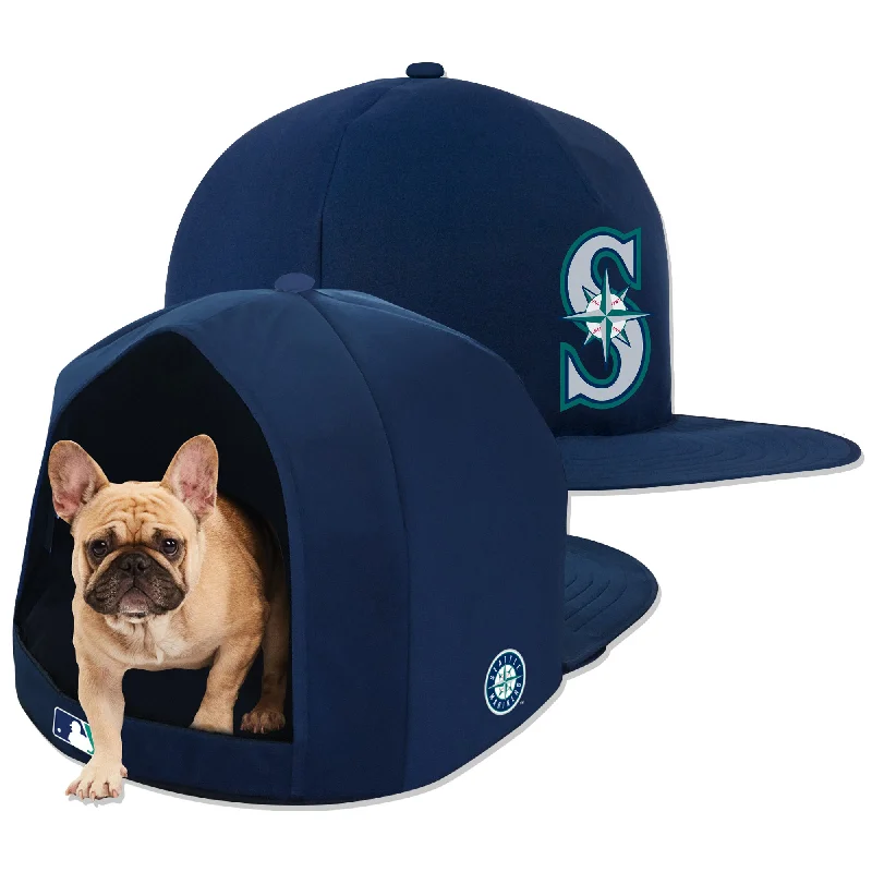 Motion-activated pet fountain-SEATTLE MARINERS NAP CAP PLUSH DOG BED