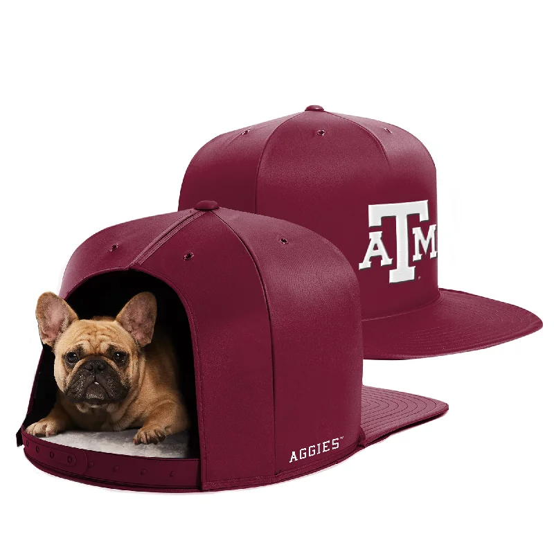 Silicone travel pet bowl-TEXAS A&M NAP CAP PREMIUM DOG BED