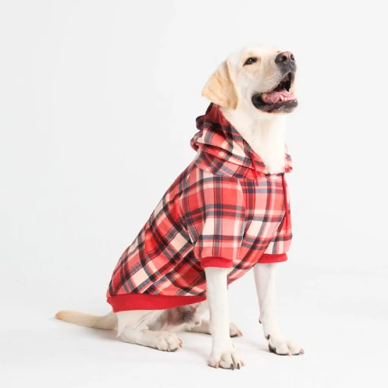 Tug-of-war dog rope-Red Plaid Dog Hoodie