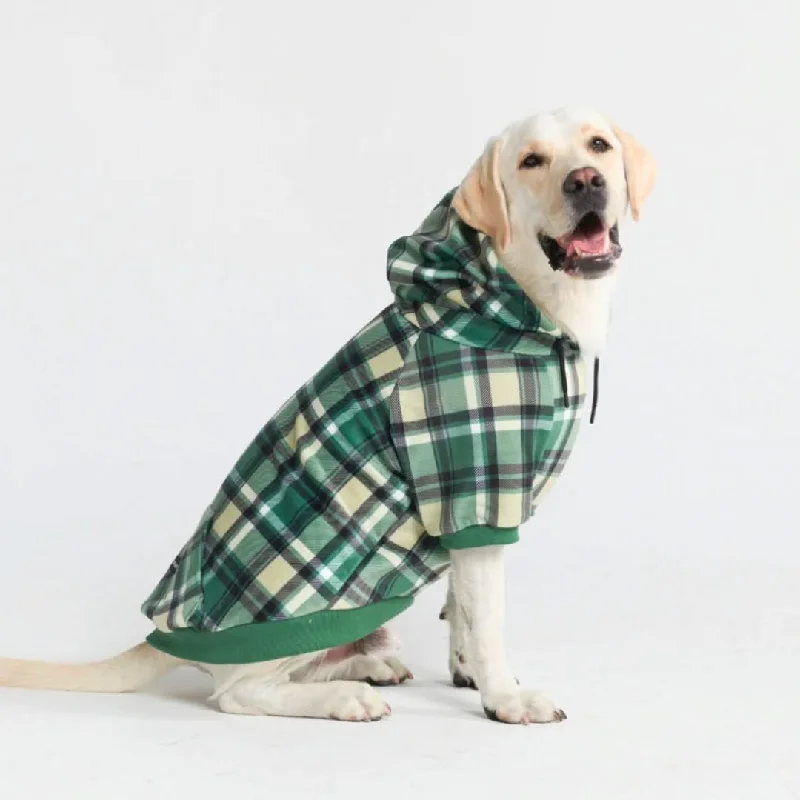 Lightweight pet safety vest-Green Plaid Dog Hoodie