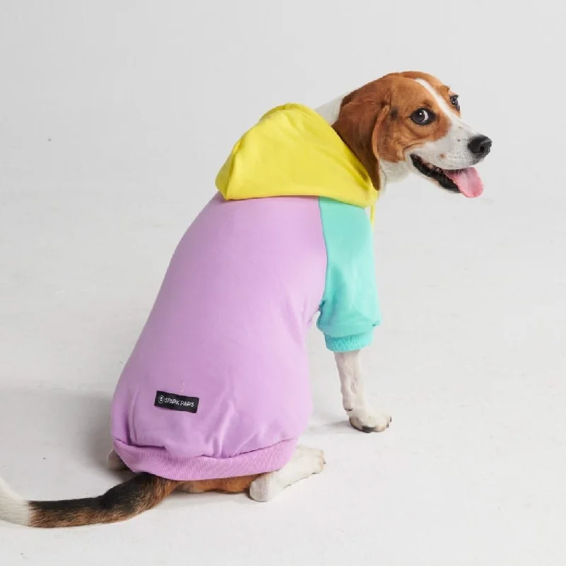 Hemp pet collar eco-Purple Turquoise Yellow Dog Hoodie (SIZE S)