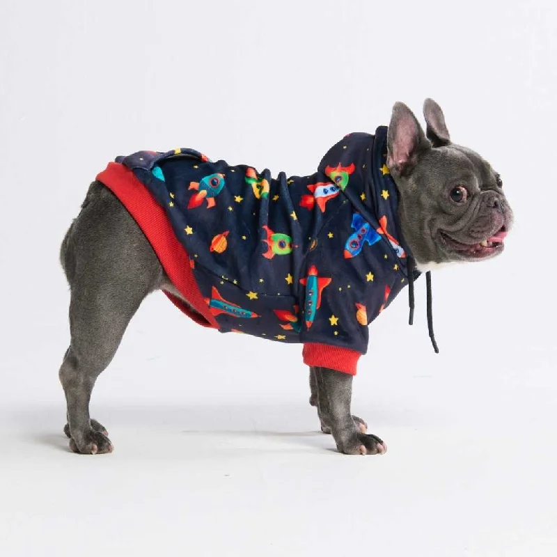 Insulated dog raincoat-Rockets Dog Hoodie