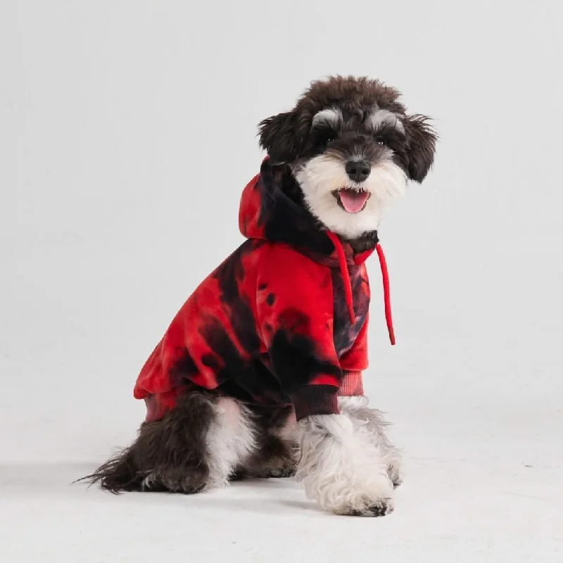 Precision pet hair trimmer-Velvet Dog Hoodie - Red & Black