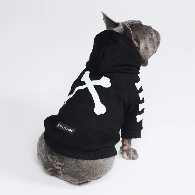 Quiet pet water fountain-"WOOF" Dog Hoodie - Black & Reflective