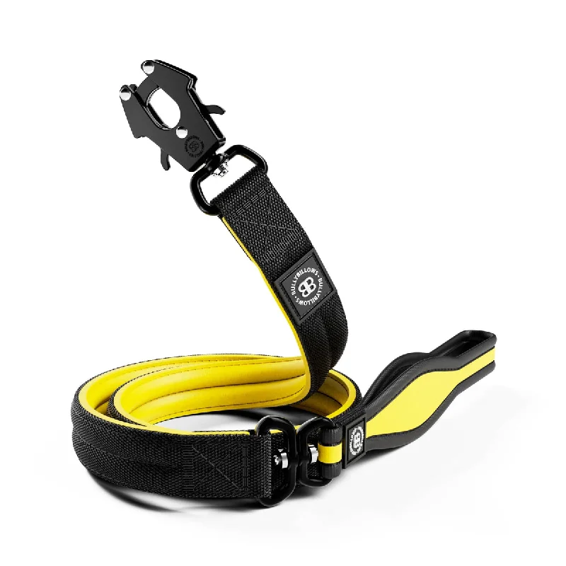 Rotating bird perch toy-1.2m Mini Combat Lead | Foam & Neoprene Lined with Soft Handle - Black & Yellow