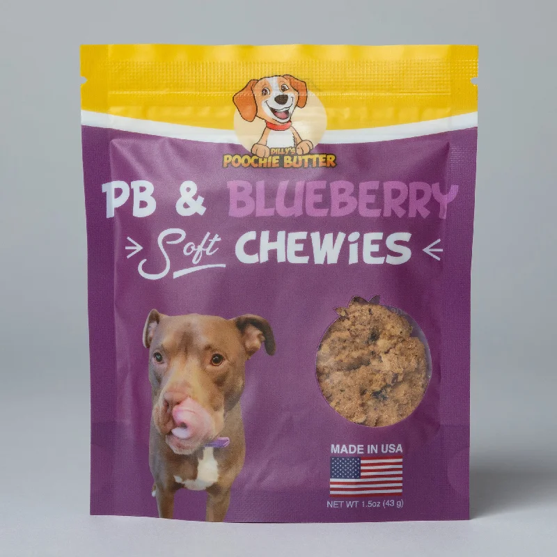 Durable pet fetch frisbee-Peanut Butter & Blueberry Small Chewy Dog Treats