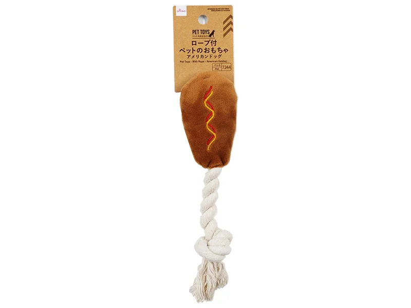 Puppy rope chew toy-Pet Toys - With Rope - American Hotdog -