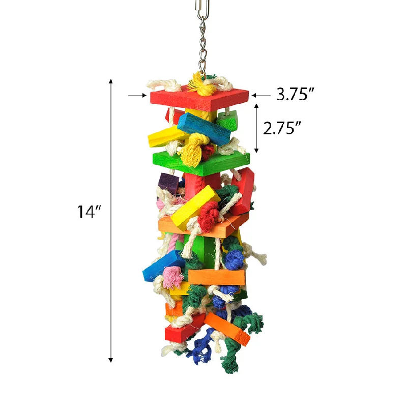 Portable pet water canister-A & E Cage Medium Cluster of Blocks Bird Toy (18" x 9")