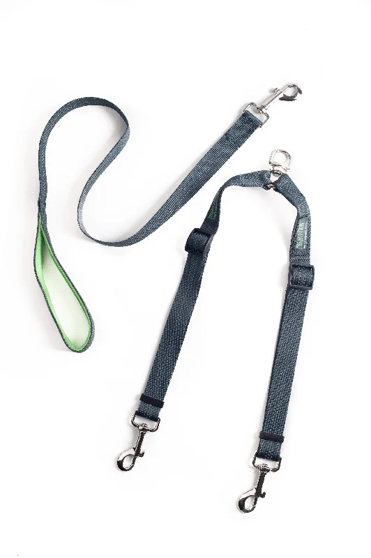 Thick braided pet leash-Adjustable-Length Double Dog Leash