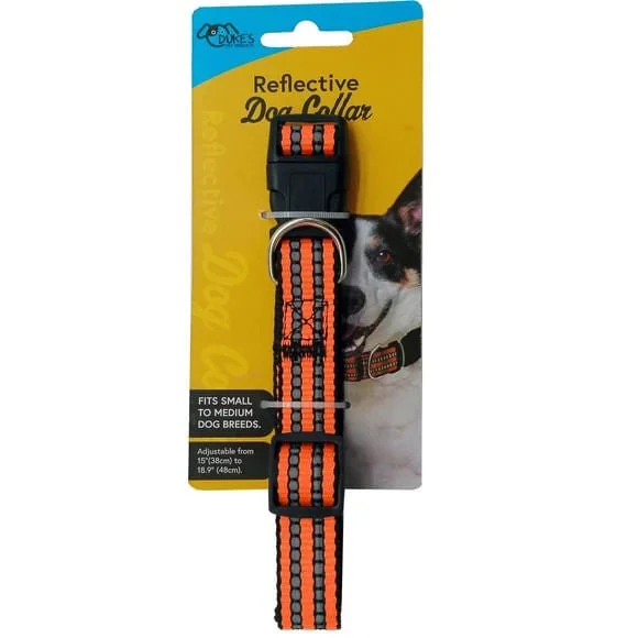 Metal pet exercise pen-Adjustable Reflective Dog Collar, Assorted Colors, 15"-18.9"