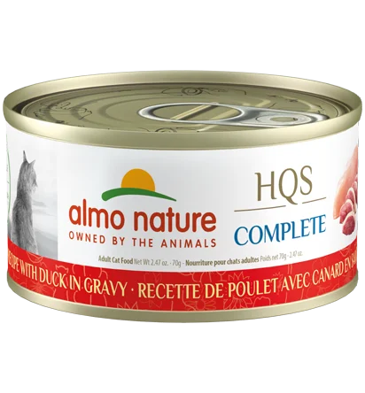 Eucalyptus pet ear cleaner-Almo Nature HQS Complete Chicken Recipe with Duck in gravy Wet Cat Food (2.47 oz)