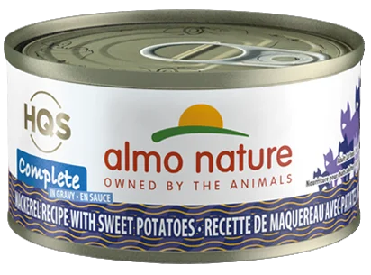 Rubber dog fetch ball-Almo Nature HQS Complete Mackerel Recipe with Sweet Potatoes in gravy Wet Cat Food (2.47 oz)