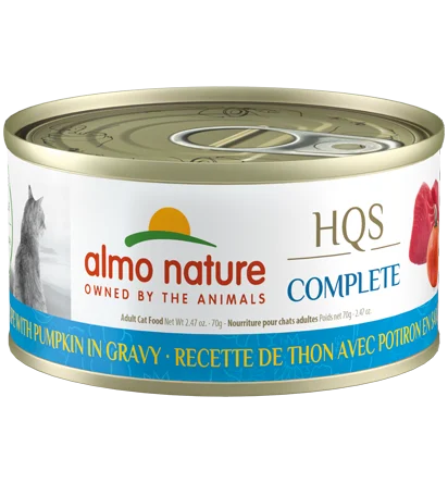 Anti-slip pet dish mat-Almo Nature HQS Complete Tuna Recipe with Pumpkin in gravy Wet Cat Food (2.47 oz)