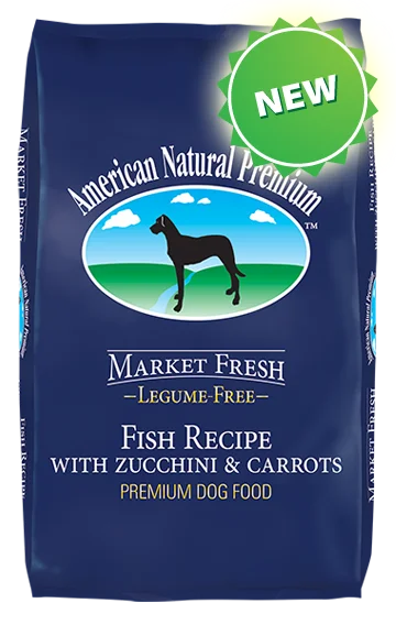 Contoured orthopedic pet bed-American Natural Premium Legume Free Fish Recipe with Zucchini and Carrots