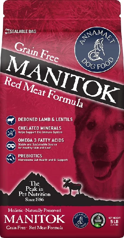 Sturdy pet crate large-Annamaet Grain Free Manitok Red Meat Formula Dry Dog Food