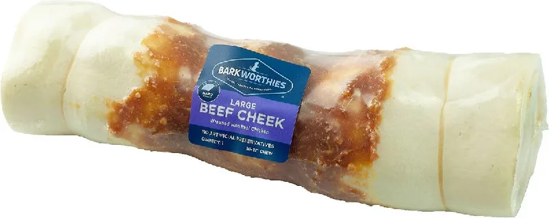 Biodegradable pet poop bags-Barkworthies Grain Free Beef Cheek Wrapped Chicken For Large Dogs