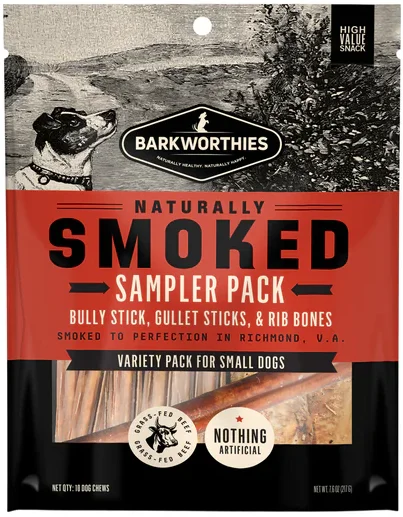 Ventilated pet backpack-Barkworthies Smoked Sampler 10 Pack For Small Dogs