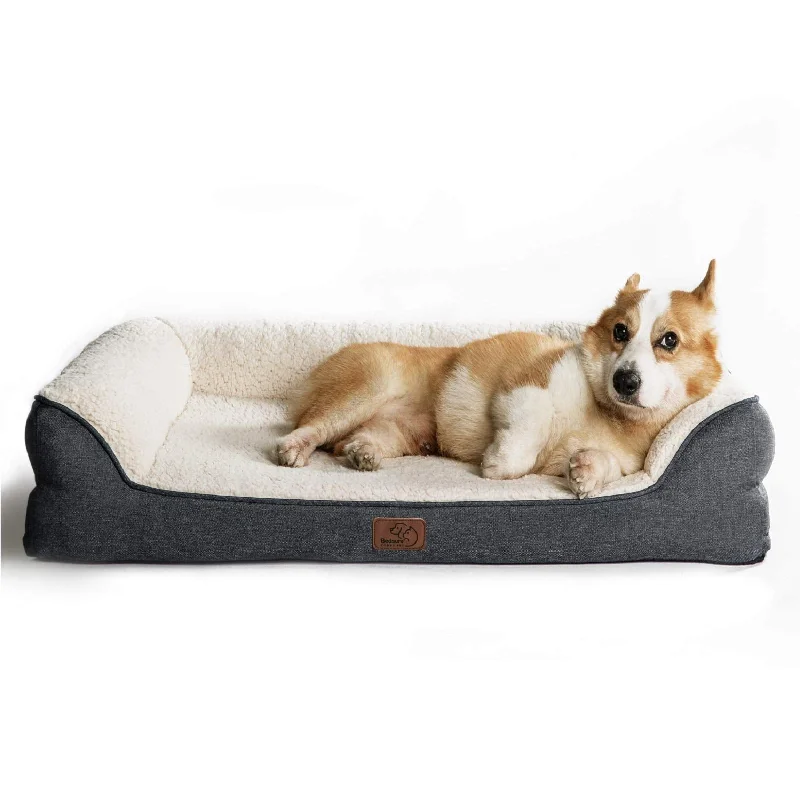 Tough pet squeaky ball-Memory Foam Dog Bed - Medium - Grey