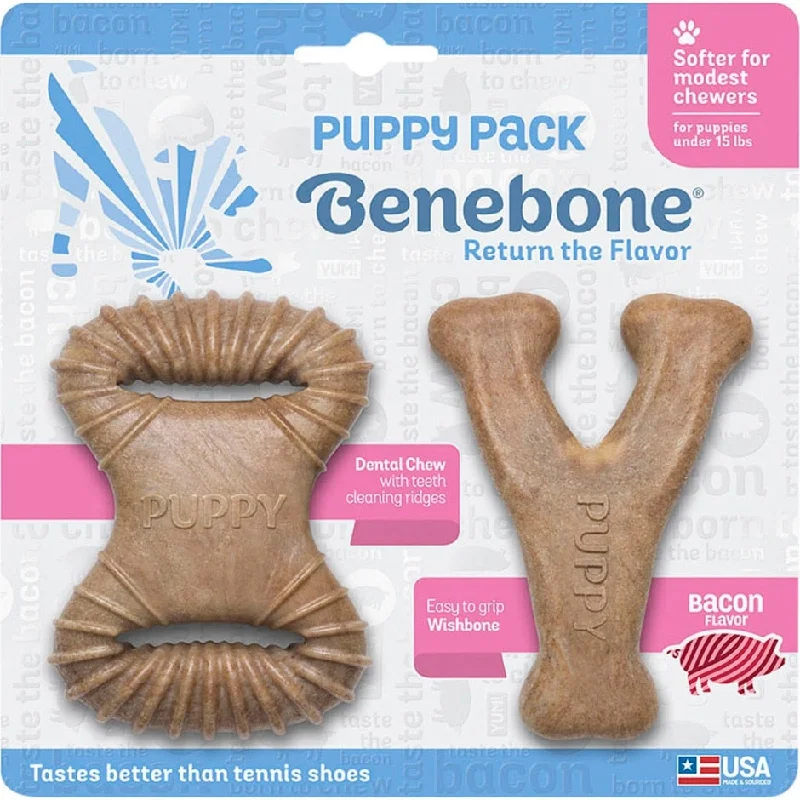 Durable pet water dish-Benebone Puppy Dental Dog Chew Toy Pack