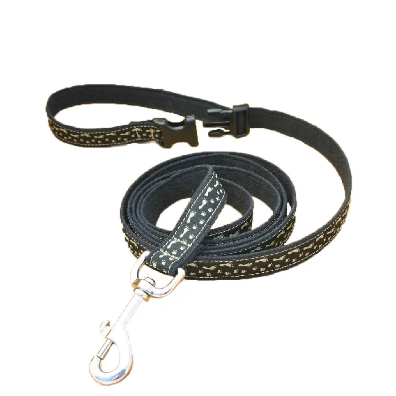 Hemp Dog Leash 6' Click n' Go with clasp BFF Black