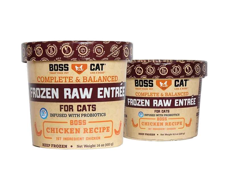 Travel pet kennel medium-Boss Cat® Complete and Balanced Raw Entrée Deli Cups Chicken Entree