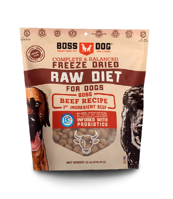 Padded dog muzzle soft-Boss Dog Freeze Dried Diet Complete Beef Recipe