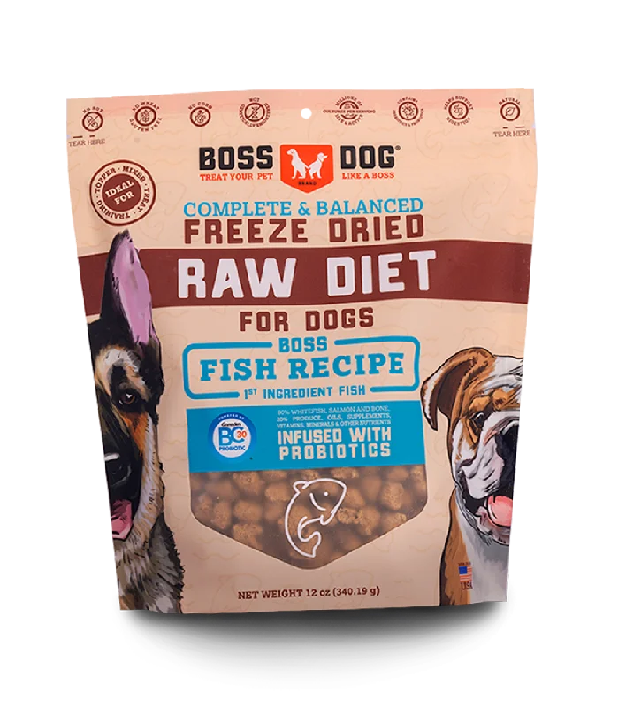 Ergonomic pet grooming glove-Boss Dog Freeze Dried Diet Complete Fish Recipe