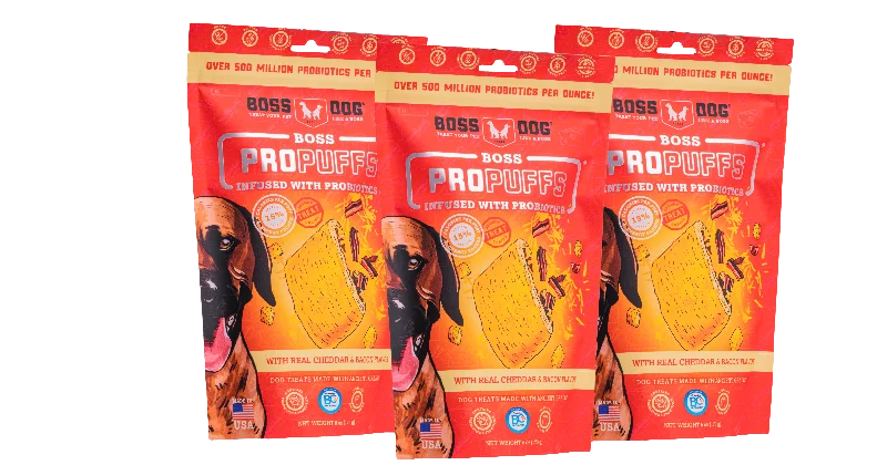 Interactive pet tunnel toy-Boss Dog Propuffs Treat for Dogs Real Cheddar & Bacon Flavor