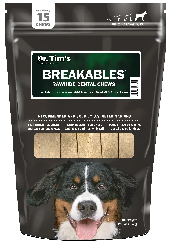 Organic hemp pet leash-Dr. Tim's Breakables® Rawhide Dental Chews