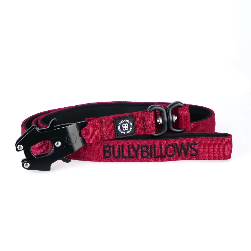 Non-stick pet food mat-Bully Billows - Swivel Combat Dog Lead - Burgundy