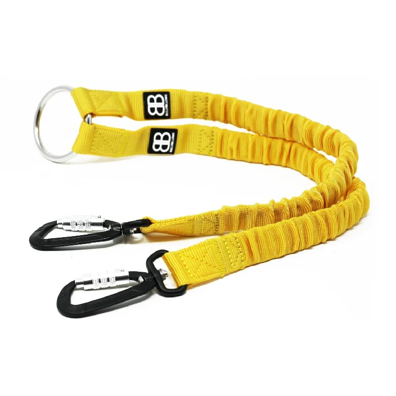 Reflective pet vest medium-Bully Billows - Zero Shock Bungee Dual Dog Lead - Mustard Yellow