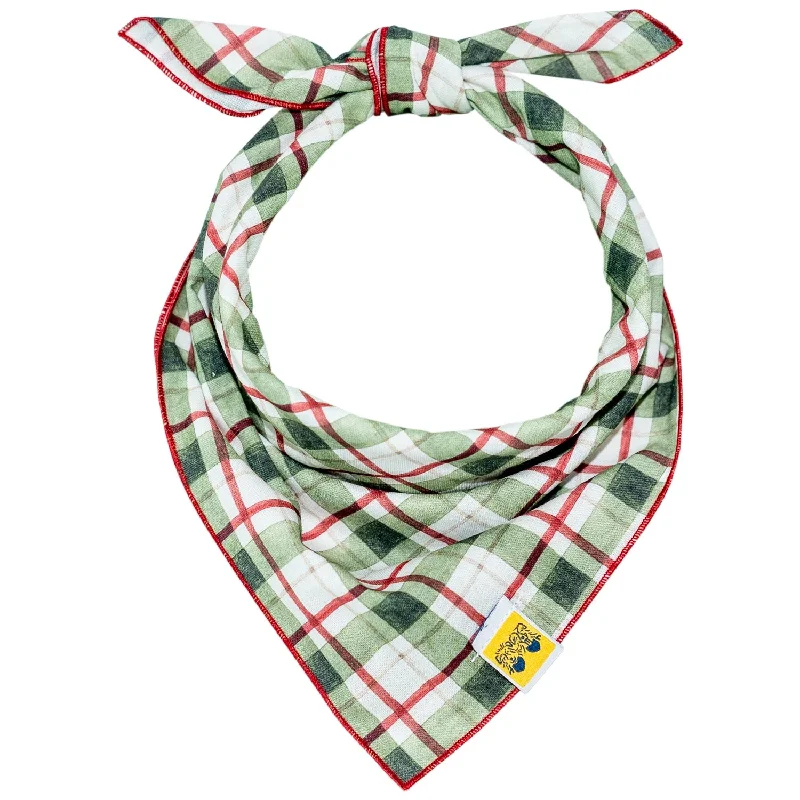 Small pet climbing toy-Classic Christmas Plaid Dog Bandana