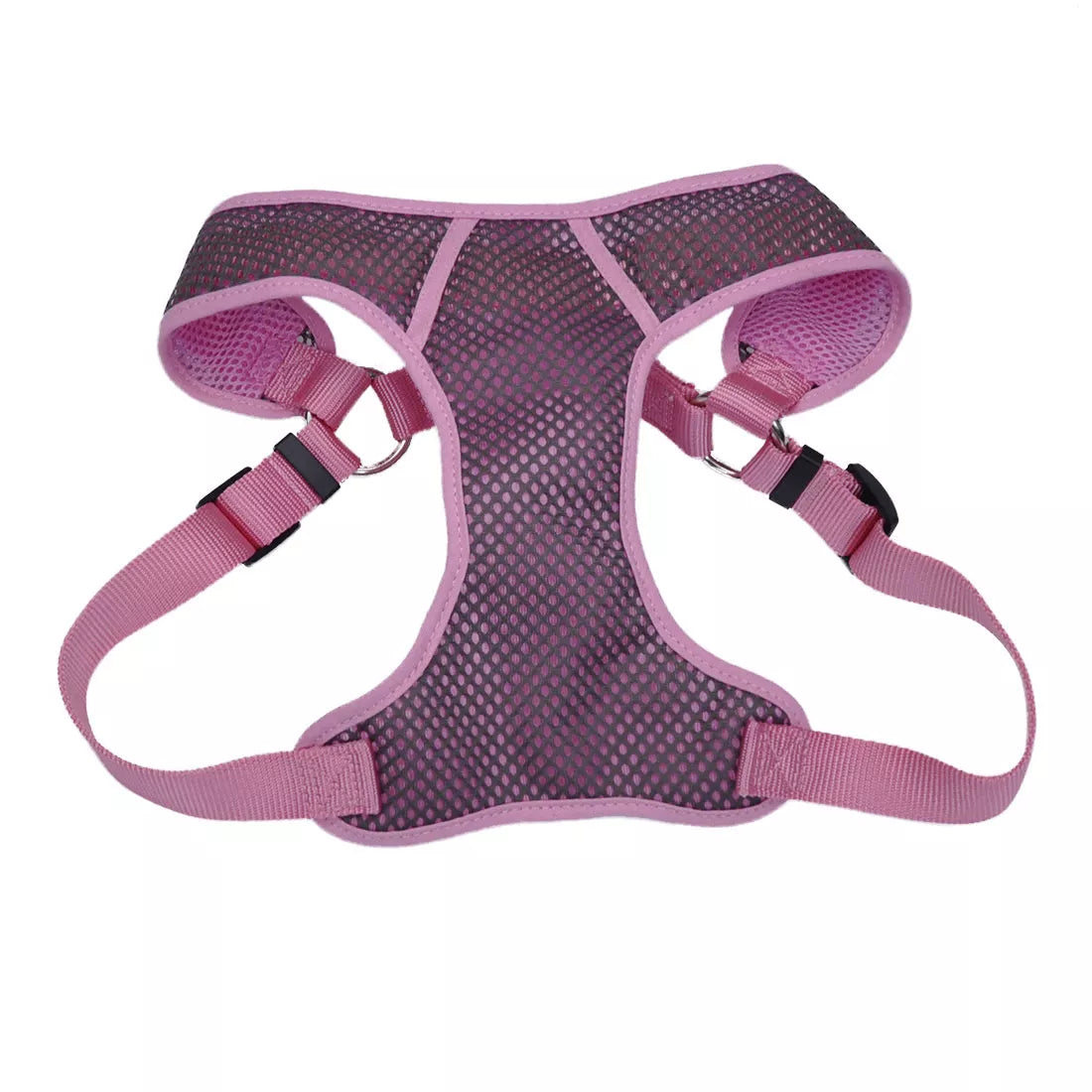 Silent pet fountain pump-Coastal Comfort Soft Sport Wrap Adjustable Dog Harness Gray with Pink