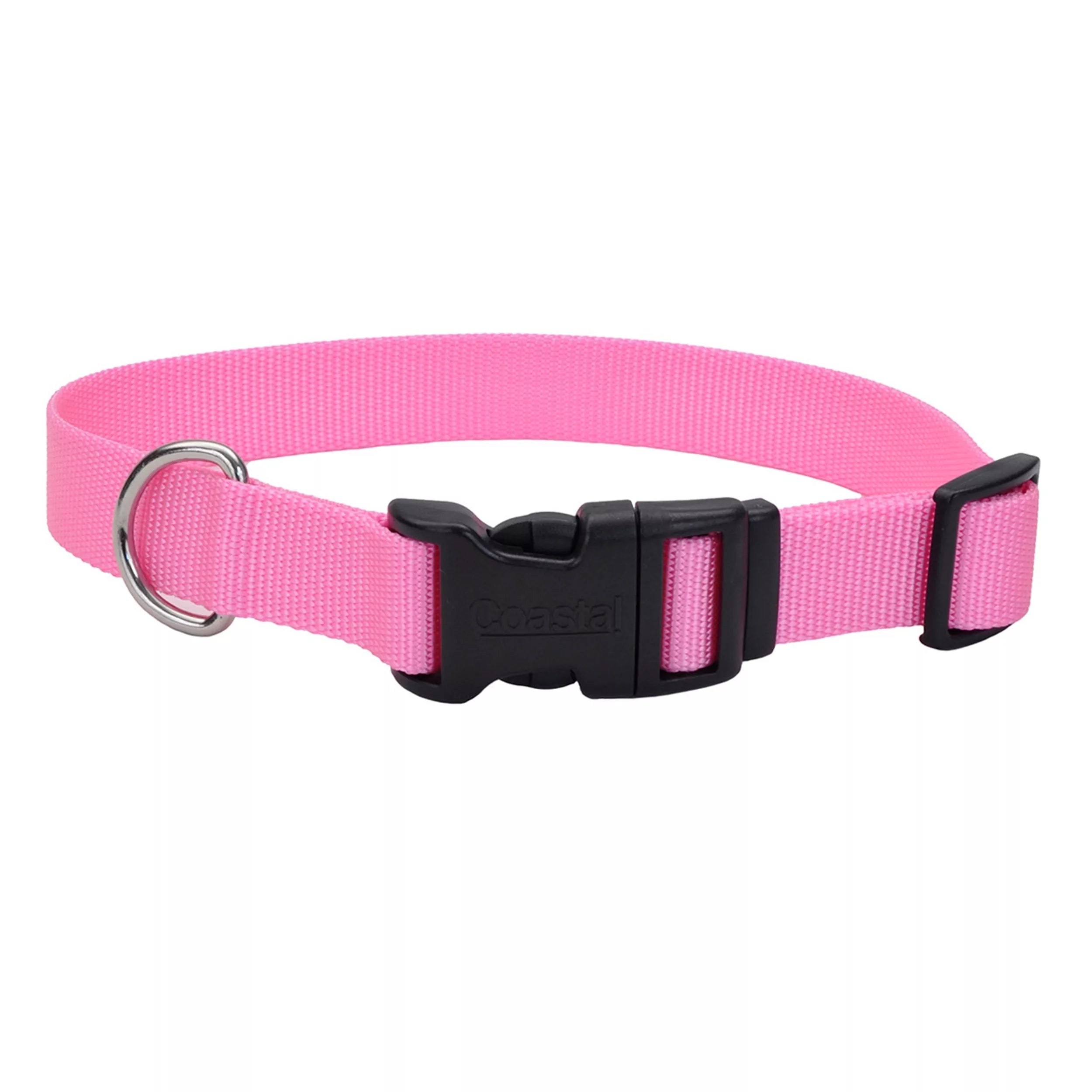 Cat tree with hideout-Coastal Pet Products Coastal Adjustable Dog Collar with Plastic Buckle Pink Bright, 1" x 14"-20"