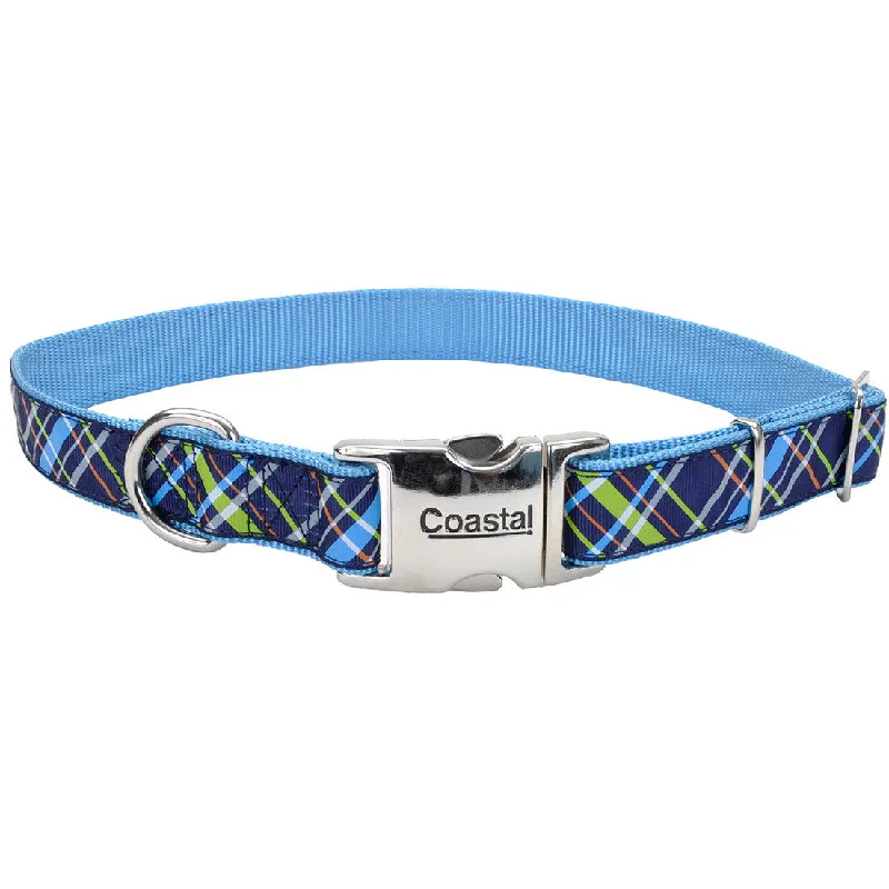 Lightweight pet travel crate-Coastal Pet Products Ribbon Adjustable Dog Collar with Metal Buckle