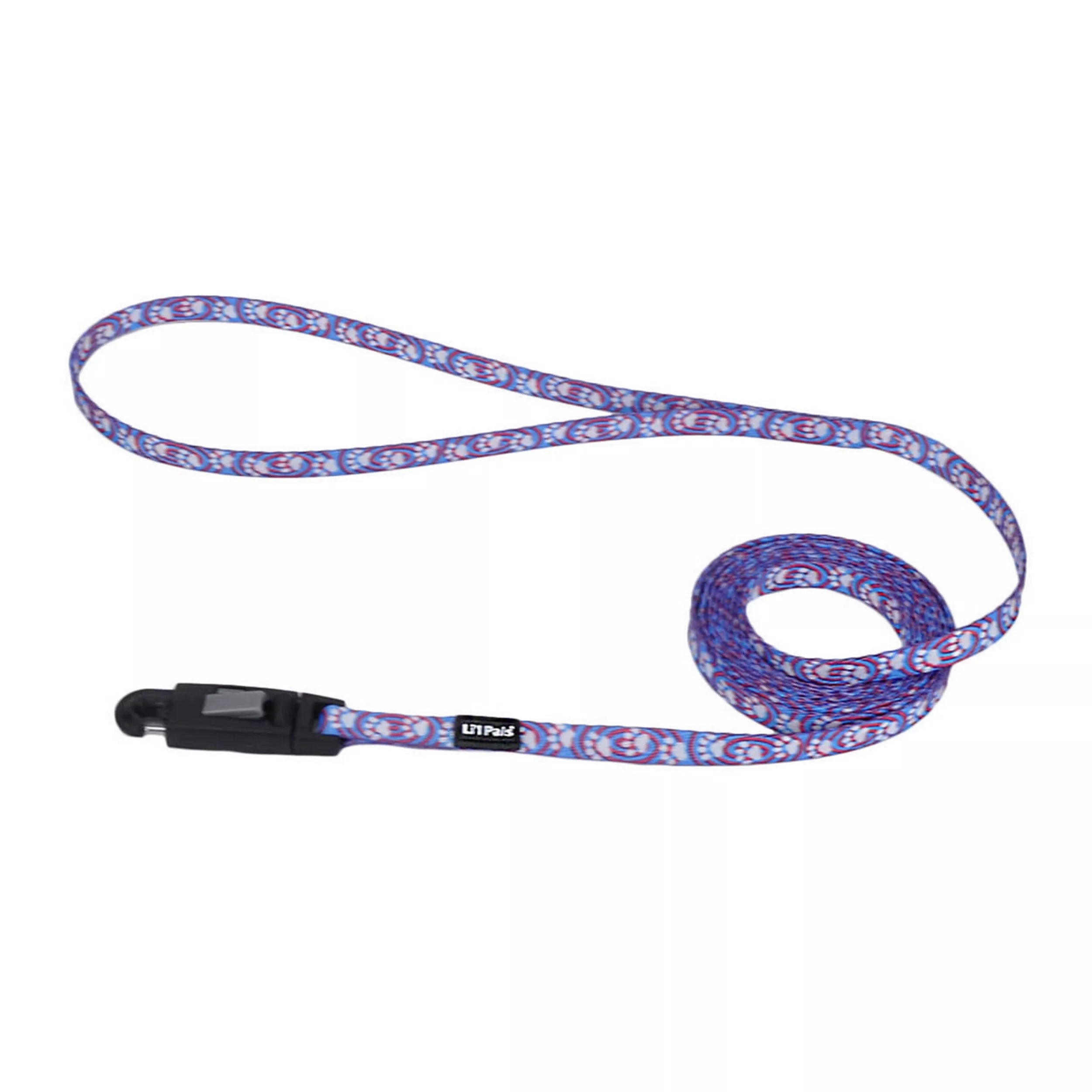 Small pet grooming tool-Coastal 5/16 Lil Pals Blue Paw Print Dog Leash