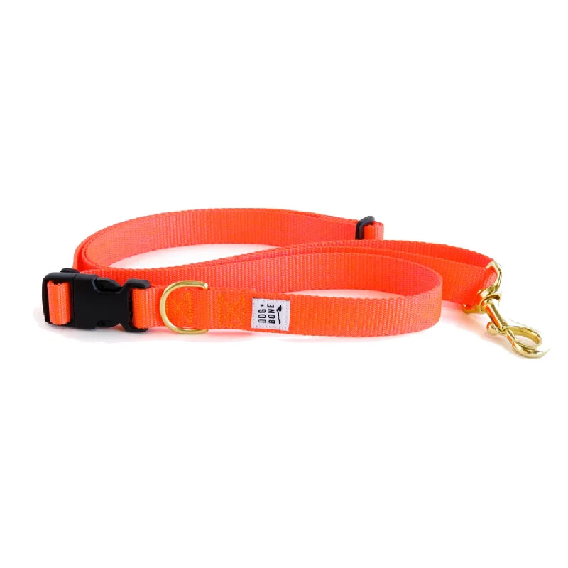 Foldable pet kennel medium-Dog+Bone Adjustable Leash 3-6ft, Hand Held/ Hands Free, Lava Orange