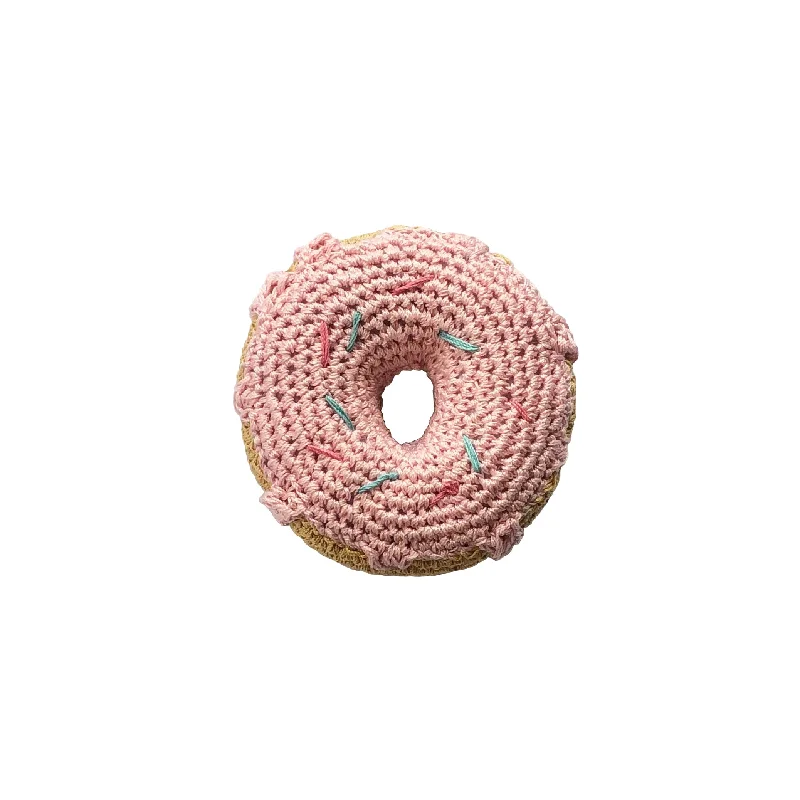 Travel-size pet comb-Crochet Donut Dog Toy