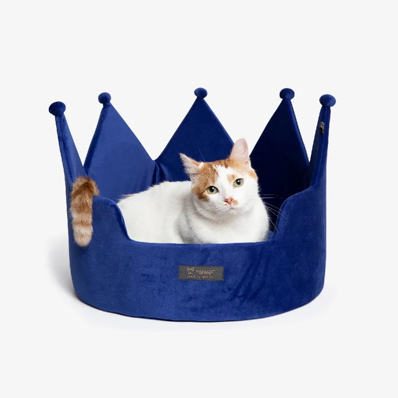 Eco pet collar large-Crown Dog & Cat Fun Bed Cloud Prive Collection - Royal Blue