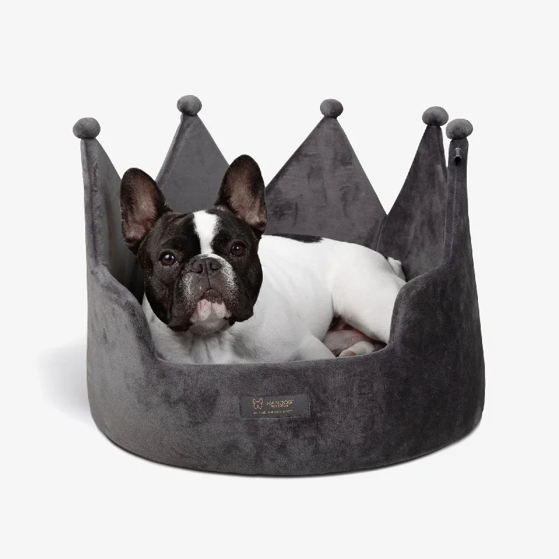 Breakaway pet collar-Crown Dog & Cat Fun Bed Cloud Prive Collection - Royal Dark Gray