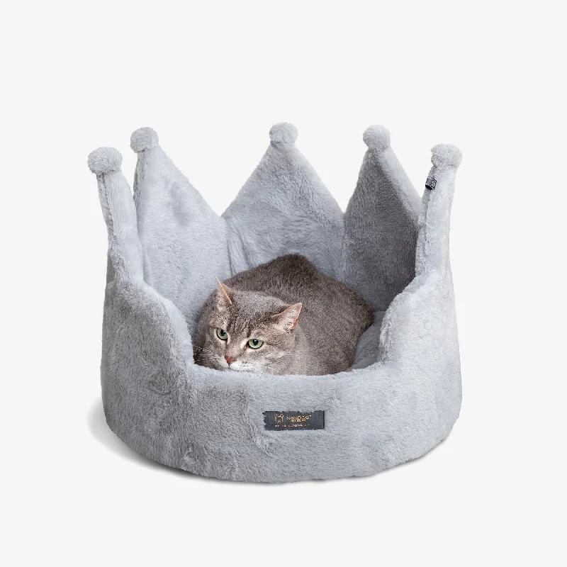 Electric pet warming mat-Crown Dog & Cat Fun Bed Cloud Prive Collection - Royal Gray