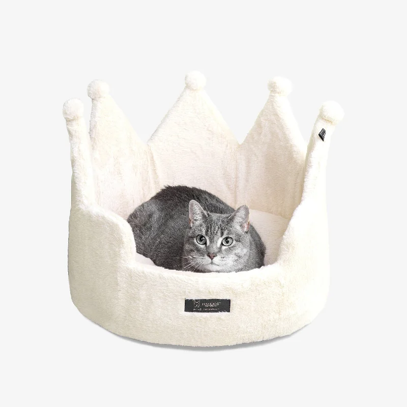 Cat scratching post base-Crown Dog & Cat Fun Bed Cloud Prive Collection - Royal Ivory